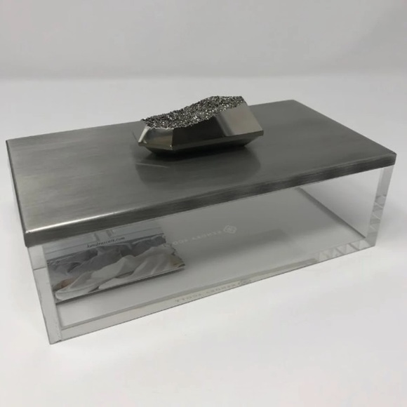 NWT Kendra Scott Antique Silver Drusy Acrylic Box! - Picture 8 of 11